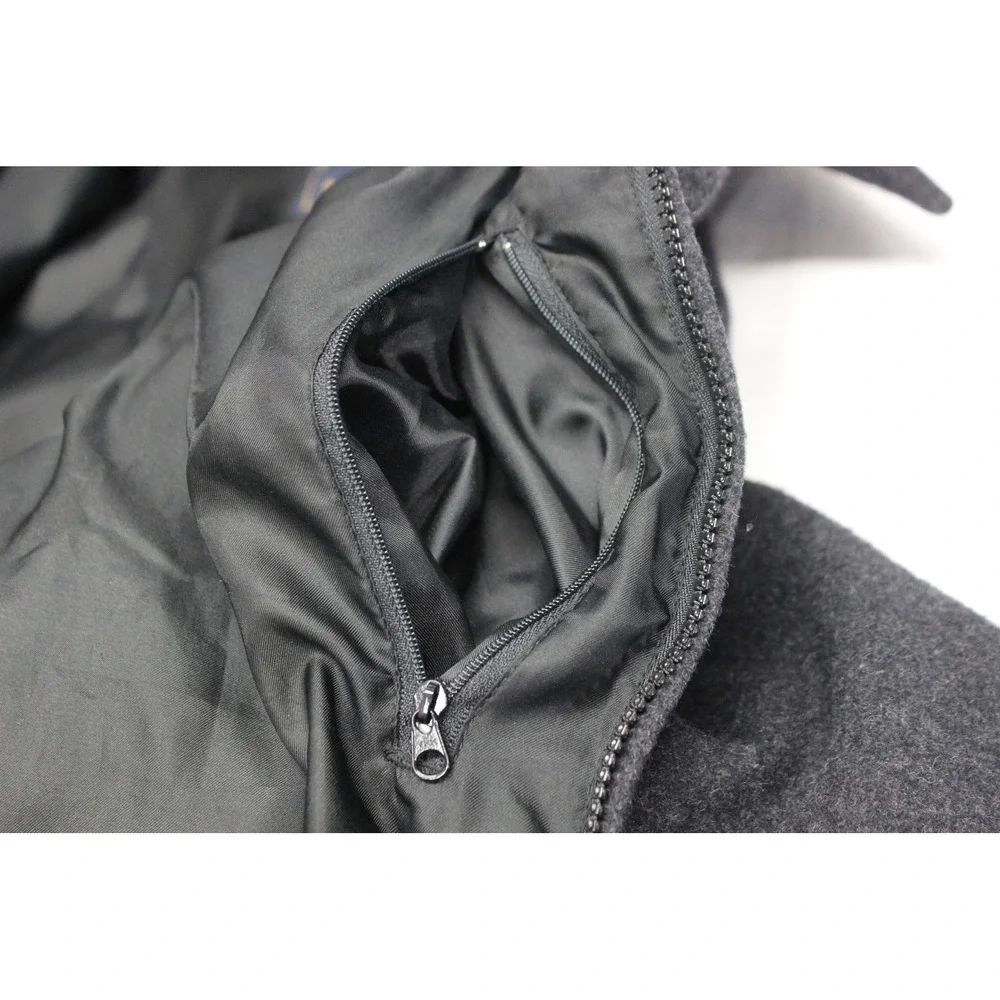 Woolrich‎ Vintage Style Wool Jacket Women's Small Charcoal Gray Full Zip Classic